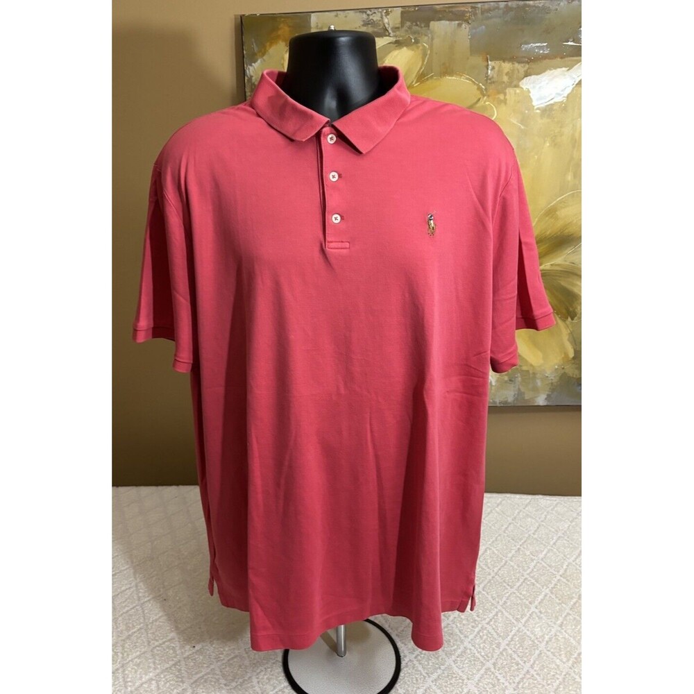 Ralph Lauren Polo Classic Fit Mens Collared Salmon Polo Size 2XL